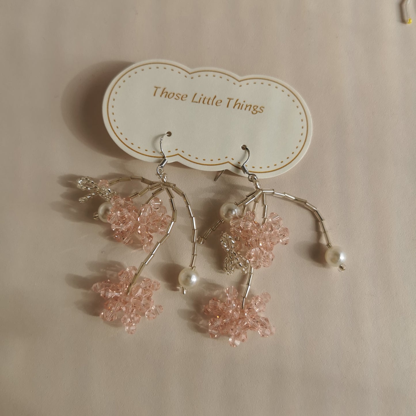 Handmade Beaded Clear Earrings