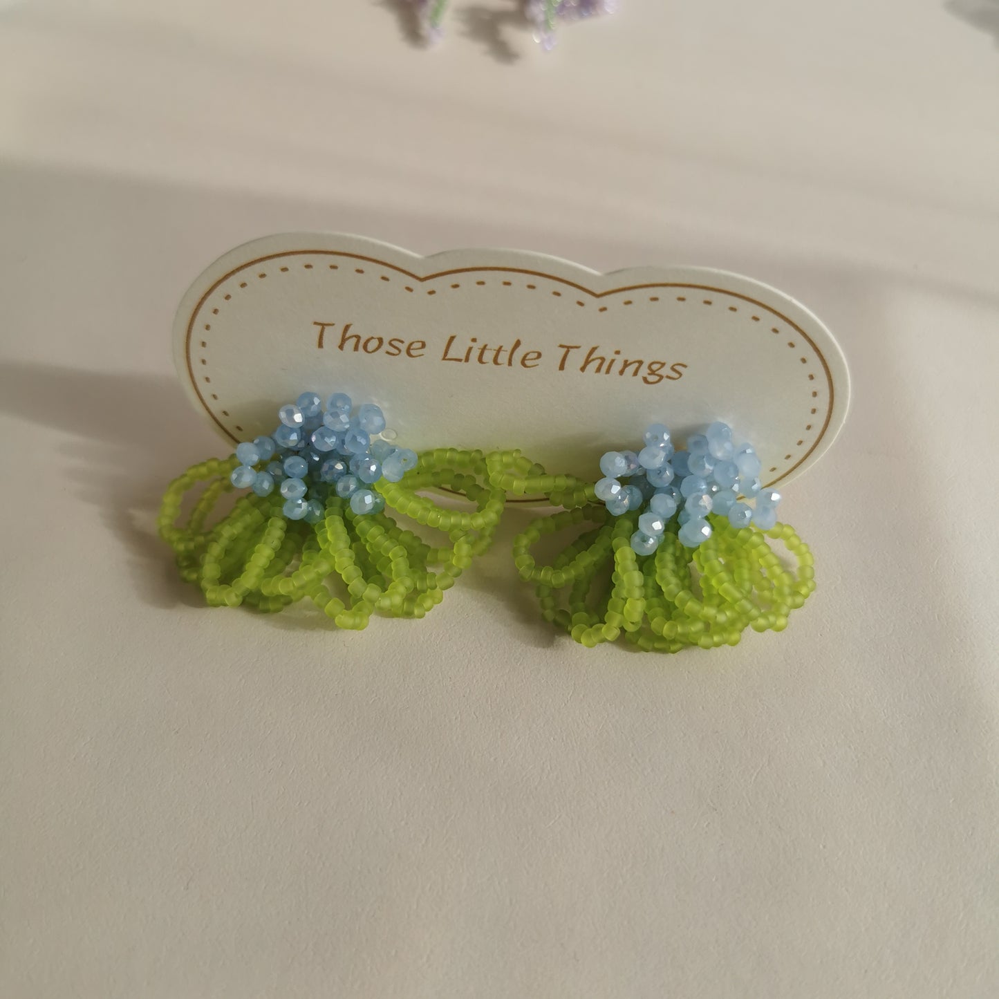 Handmade Beaded Flower Earrings