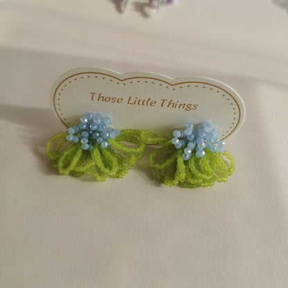 Handmade Beaded Flower Earrings