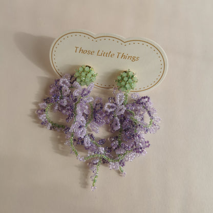 Handmade Beaded Flower Earrings